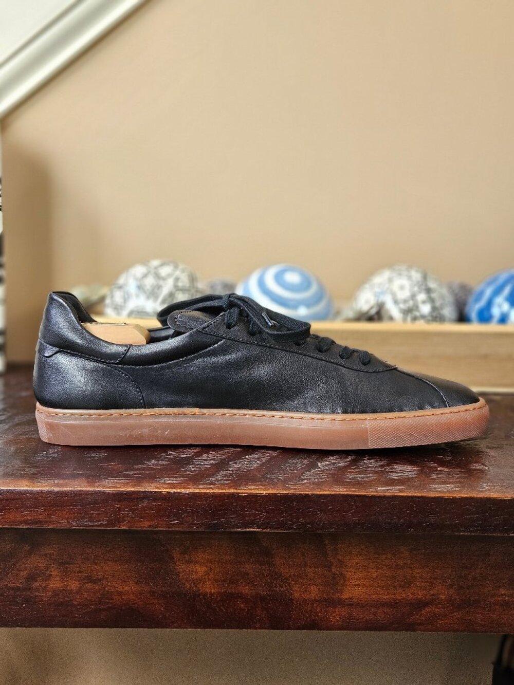 Aquatalia Men's Scott Smooth Leather Sneakers, Black, Sz 13 - Picture 8 of 15